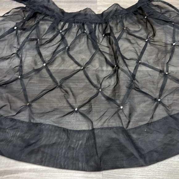 Elegant Black Sheer Overlay apron size small to extra large - Picture 4 of 4